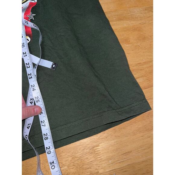 Vintage US Army Shirt This We'll Defend American Flag USA Eagle Green Tee XL - Picture 9 of 9